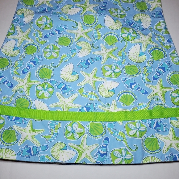 Heartstrings, nautical Dress Blue and Green Starfish/reversible  plaid Sz 4 - Picture 7 of 10